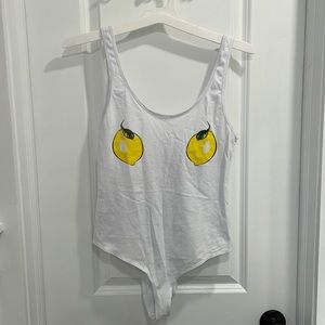 White lemon body suit